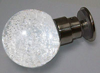 doorknob Ile de Brhat - Single - Clear microbubbles - Base matt nickel.