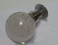 doorknob Ile de Brhat - Single - Clear microbubbles - Chromed base.