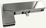 clip transom / fixed side panel hinge (hinge side). SEVAX range, polished stainless steel