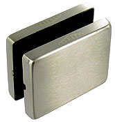 hinge for 2  fixed glass panels, SEVAX range,  brushed stainless steel