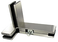 right transom / side hinge with fin for mobile glass, SEVAX range, brushed stainless steel