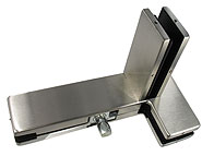 left transom / side hinge with fin for mobile glass, SEVAX range, brushed stainless steel