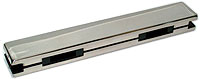 double transom panel strike for rectangular angle lock bolt, SEVAX range,  polished stainless steel