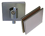 lock for door, half-cylinder with key, polished stainless steel