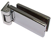 hinge, single action, wall plate, anodised pivot, chromed, ELITE range