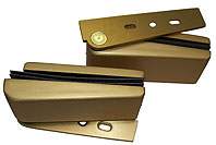 hinge with mounting plates, offset, ELITE range, brushed golded