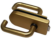 middle lock without lock with handles for centre, front mounting with lock, ELITE range, brushed gold