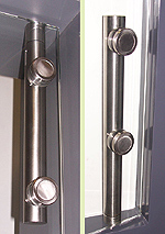 Upper and lower hinge set  25, brushed stainless steel tube adlock