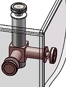 connector adlock gl/gl 90  2 mounting points adlock Brushed stainless  steel