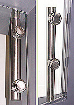 Upper and lower hinge set  25, polished stainless steel tube adlock