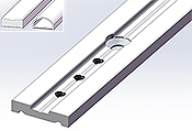 Steg clip-in-door 25x5x2800 Lochabstand 1550 & 1800   unbehandelt