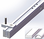 profil comp. clip-in-door 25x25x2140 entraxes 1550 & 1800 /raidisseur  chrom brillant