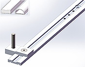 flat section profil clip-in-door 25x5x2140 c to c 1550 & 1800 /stiffener chromed