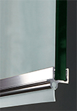 profile deflector high quality glass 6-8mm   bright anodised  aluminium