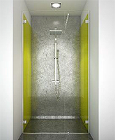 kit shower screen capsi niche 1 door WG 1fixed 90deg stiffener  anodised aluminium BSS effect