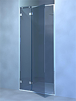 kit shower screen capsi niche 1fixed 1door GG  parallel stiffener anodised aluminium BSS effect