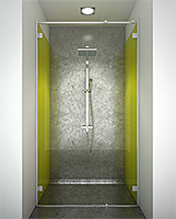 kit shower screen capsi niche 1 door WG 1fixed stiffener1pt anodised aluminium BSS effect