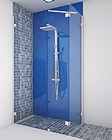 kit shower screen capsi angle 1 door WG 1 fixed 1 lateral orientable stiffener anodised aluminium BSS effect