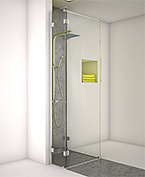 kit shower screen capsi wall 1GG90 2 fixed laterals parallel stiffener anodised aluminium BSS effect