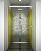 kit shower screen adslide alu niche 1 door   anodised aluminium  chromed