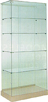 Vitrine, 800 x 460 x 1800 mm, auf Rollen